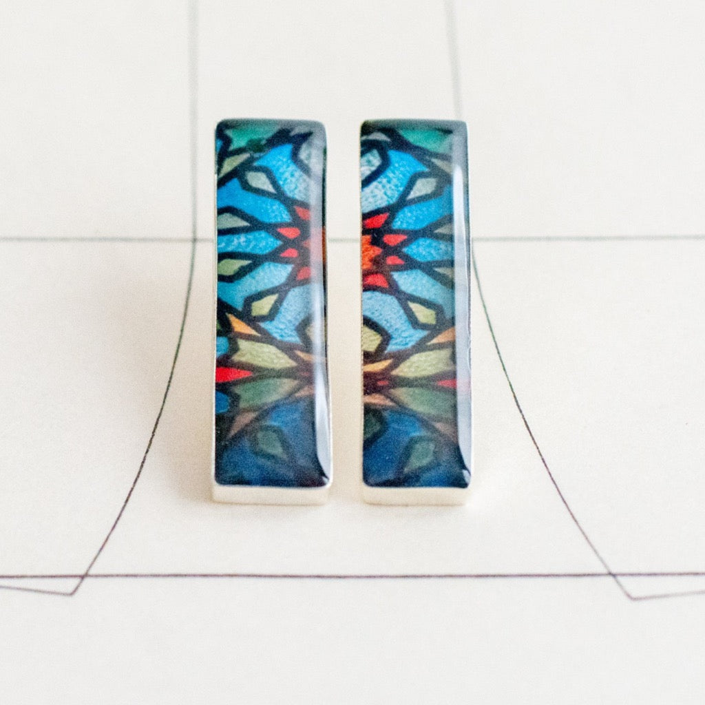 Aretes Rectangulares Fotografía Vitral