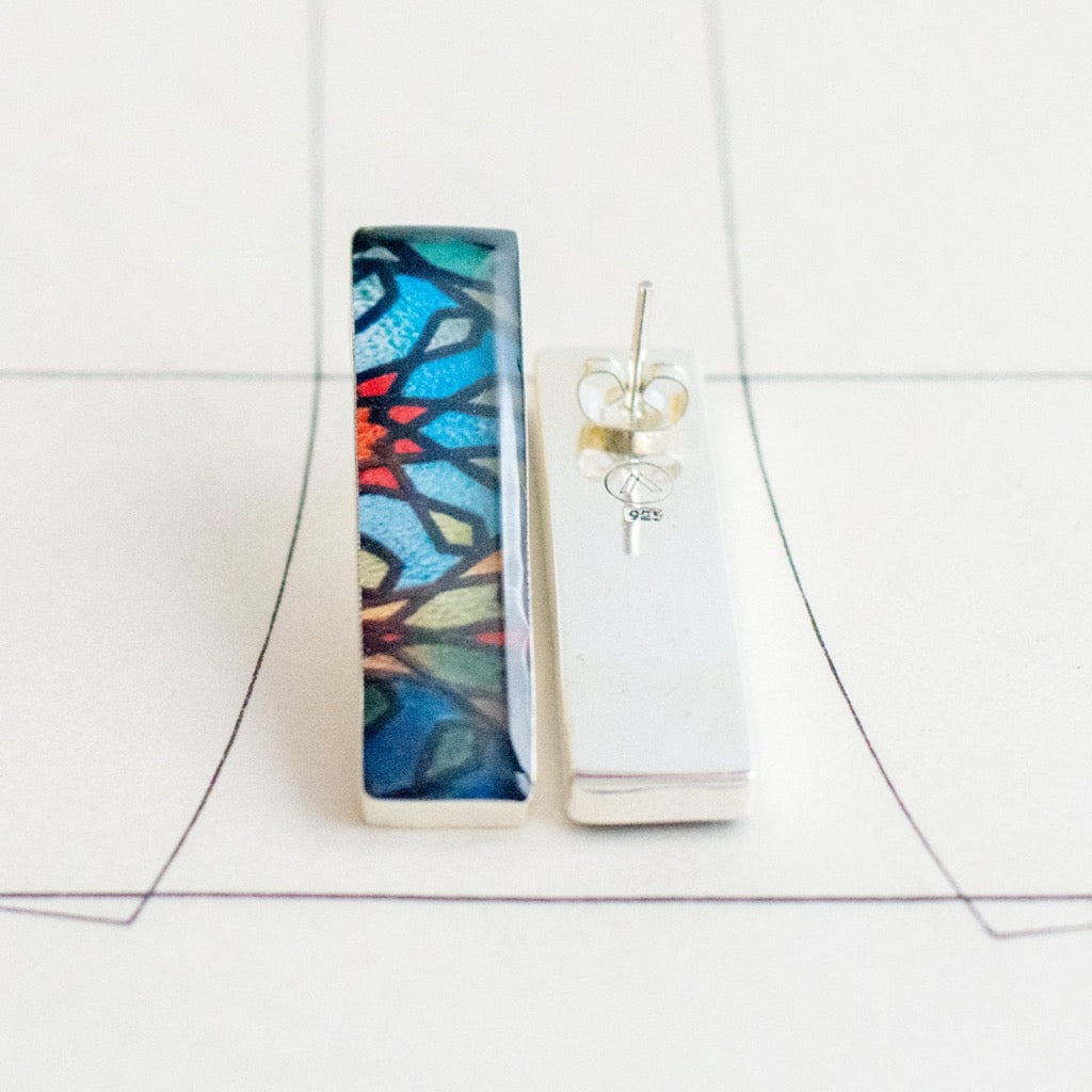 Aretes Rectangulares Fotografía Vitral