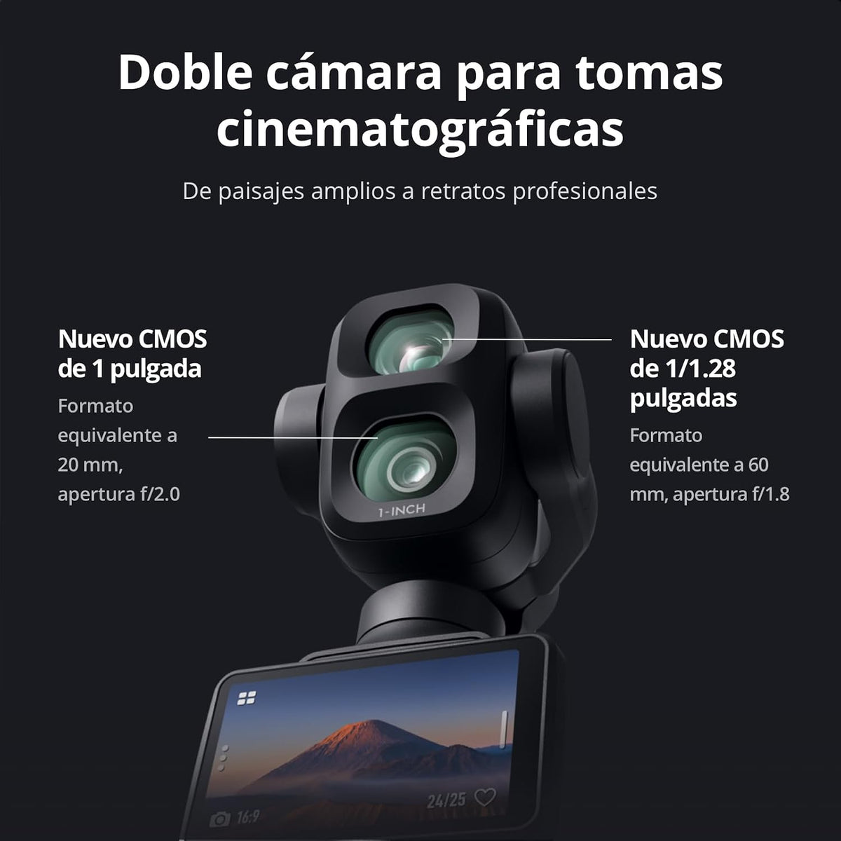 DJI Pack Estándar Osmo Pocket 4P, cámara para Vlogs 4K de Doble Objetivo